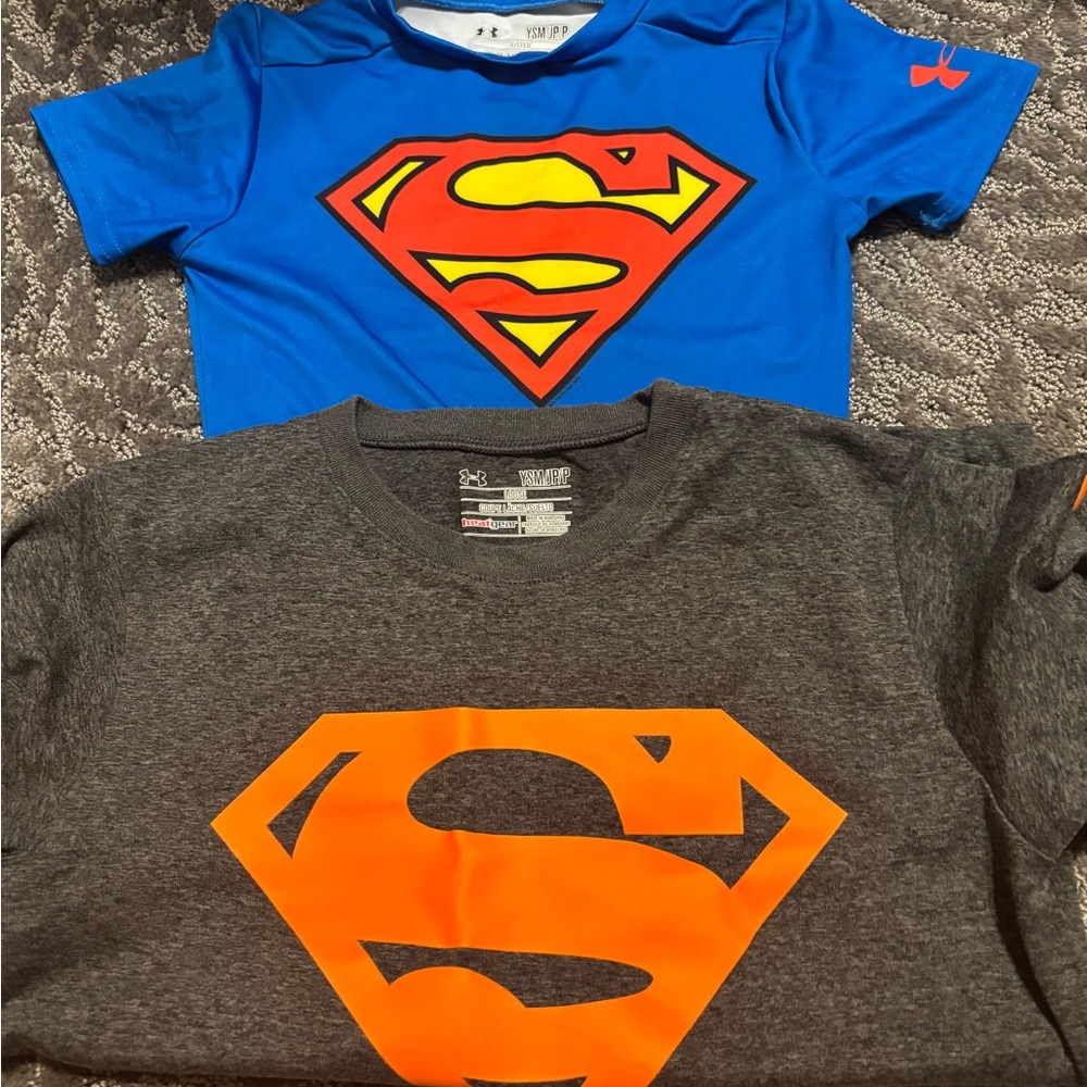 Under Armour Superhero  T-Shirts Blue and Gray